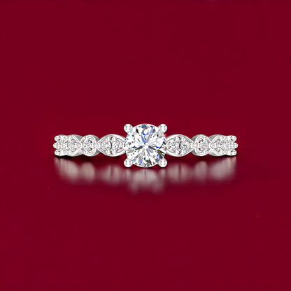 Pure 925 Sterling Silver Ring for Women Adjustable Rhodium Plated Ring