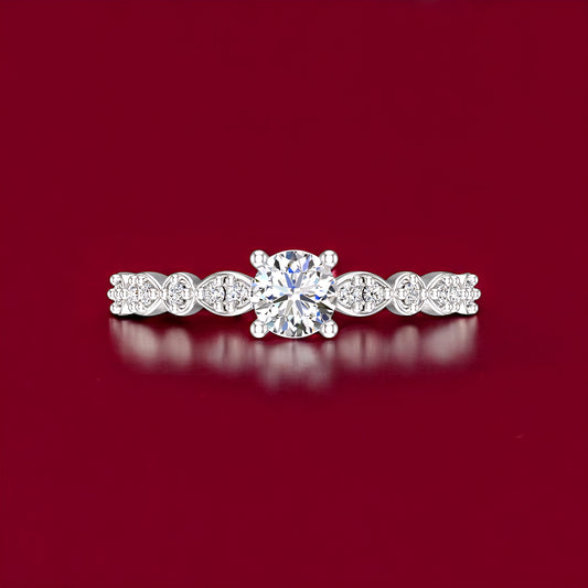 Pure 925 Sterling Silver Ring for Women Adjustable Rhodium Plated Ring