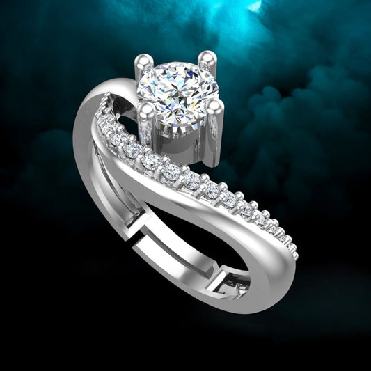 925 Sterling Silver Ring for Women | Adjustable Twister Woman Ring | Sterling Silver Cubic Zirconia Ring