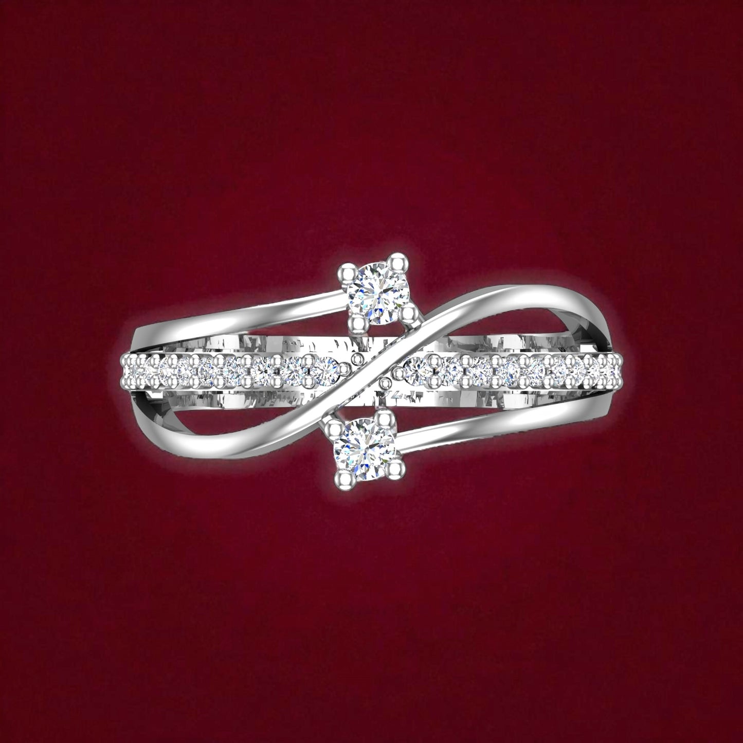 Pure 925 Sterling Silver Ring for Woman | AAA+ Cubic Zirconia Adjustable Rhodium Plated Ring