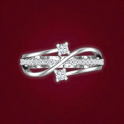 Pure 925 Sterling Silver Ring for Woman | AAA+ Cubic Zirconia Adjustable Rhodium Plated Ring