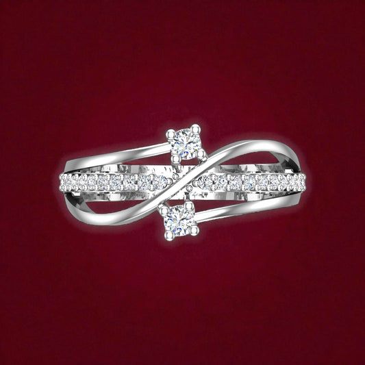 Pure 925 Sterling Silver Ring for Woman | AAA+ Cubic Zirconia Adjustable Rhodium Plated Ring