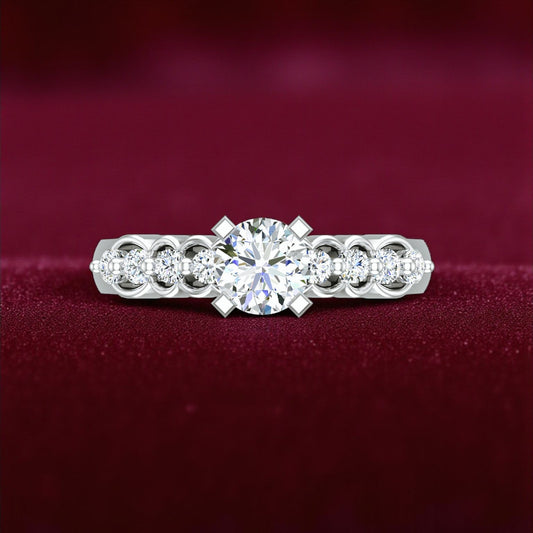 Pure 925 Sterling Silver Ring for Women | Adjustable AAA+ Cubic Zirconia Rhodium Plated Ring