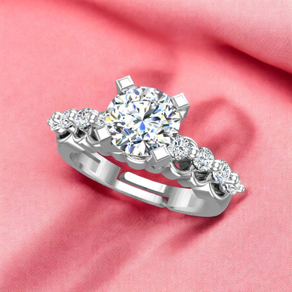 Pure 925 Sterling Silver Ring for Women | Adjustable AAA+ Cubic Zirconia Rhodium Plated Ring