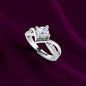 925 Pure Sterling Silver Rhodium Plated Adjustable Ring for Women