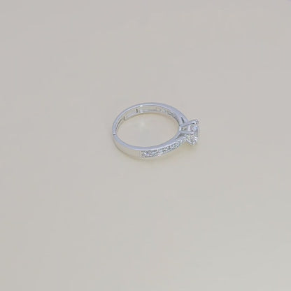 925 Pure Sterling Silver Adjustable Solitaire Ring for Woman
