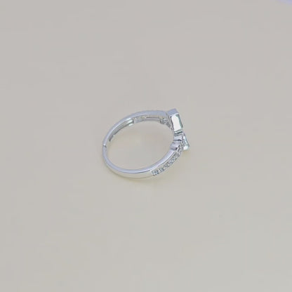 Pure 925 Sterling Silver Ring for Women | Adjustable Ring for Girls | Cubic Zirconia Rhodium Plated Ring