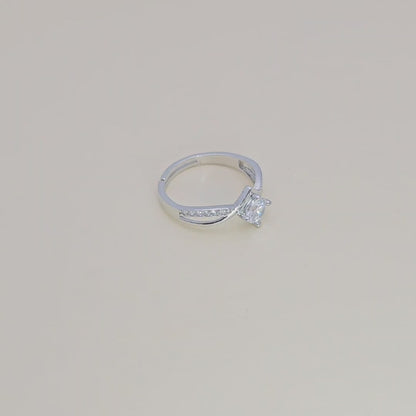 925 Pure Sterling Silver Rhodium Plated Adjustable Ring for Women