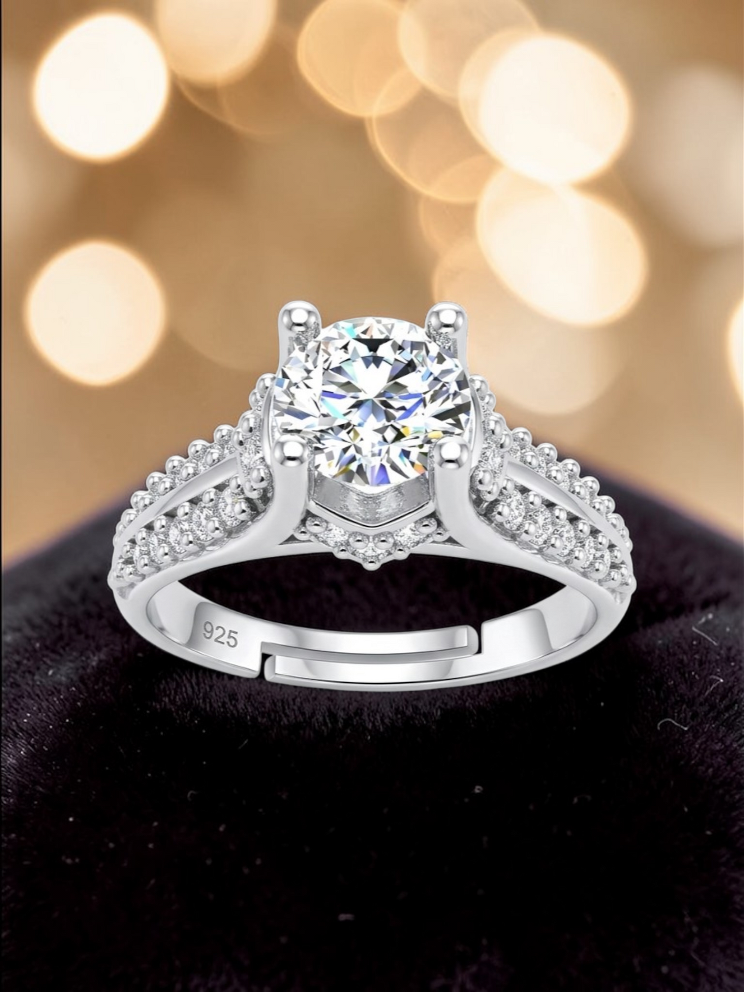 Pure 925 Sterling Silver Ring for Women | Crown Princess Ring | Silver 5MM AAA+ Cubic Zirconia Rhodium Plated Ring