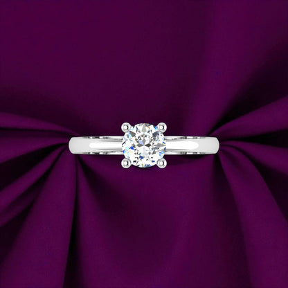 925 Sterling Silver Adjustable AAA+ Cubic Zirconia Solitaire Ring for Women