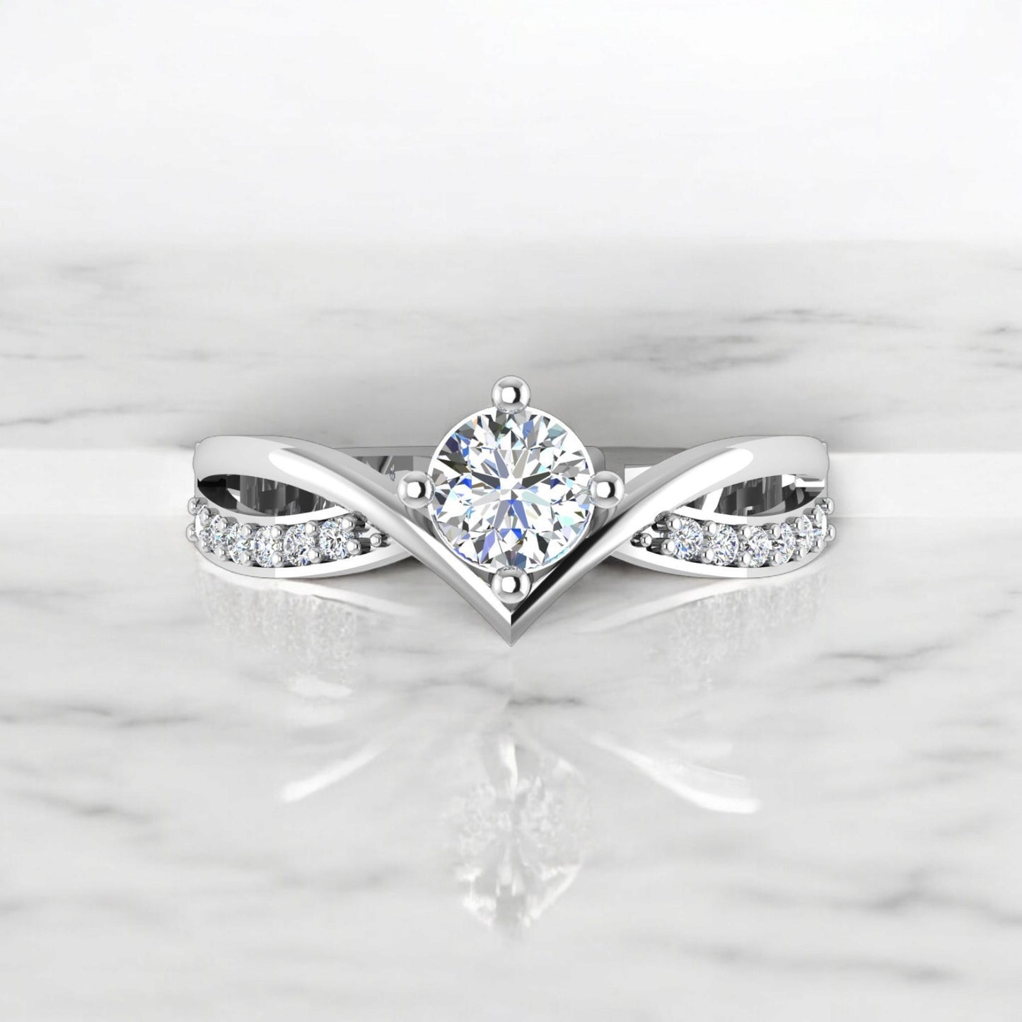 925 Pure Sterling Silver Rhodium Plated Adjustable Ring for Women