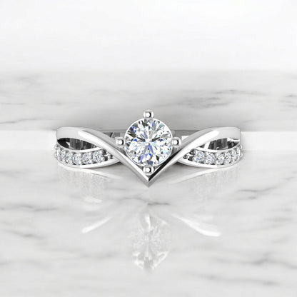 925 Pure Sterling Silver Rhodium Plated Adjustable Ring for Women