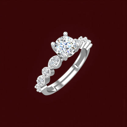 Pure 925 Sterling Silver Ring for Women Adjustable Rhodium Plated Ring